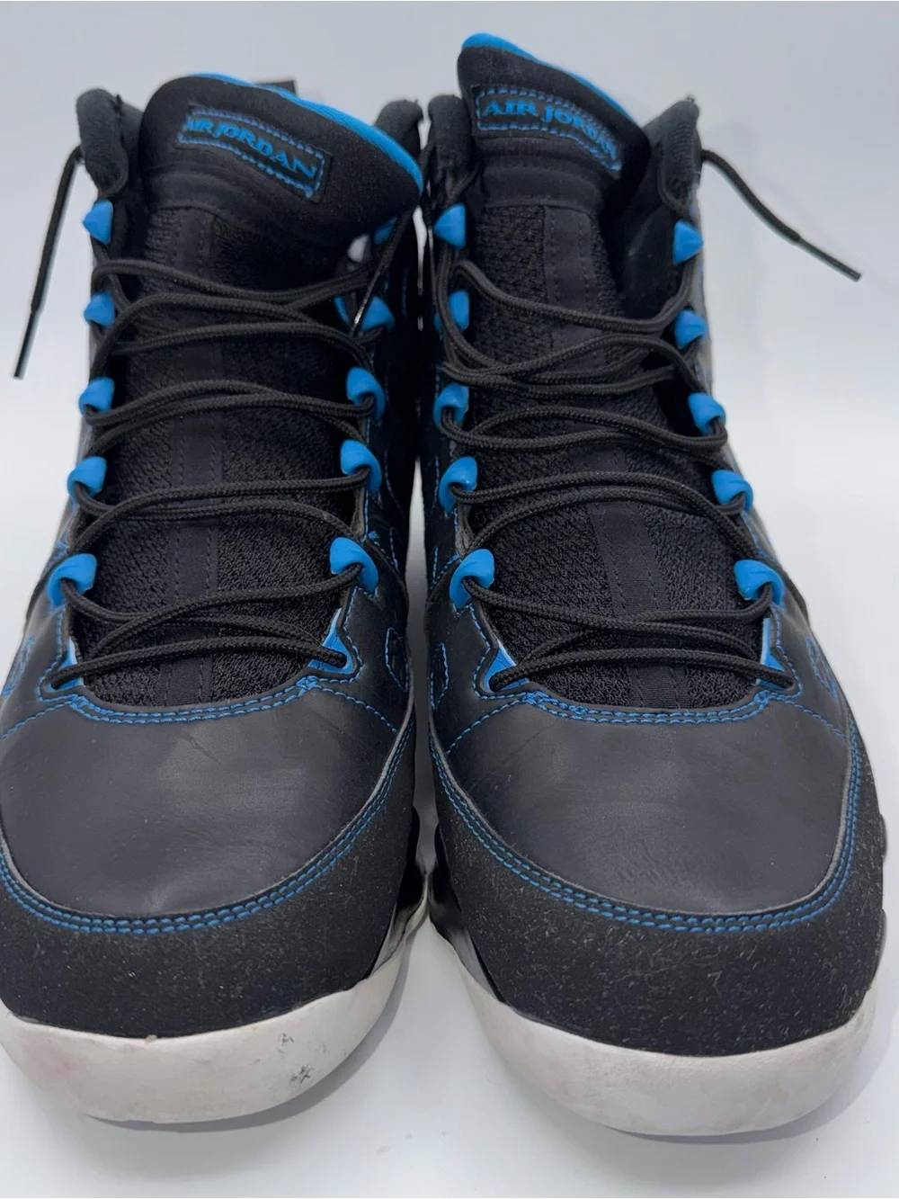 Air Jordan 9 Retro Size 12 Black-White-Photo Blue Used 302370-007